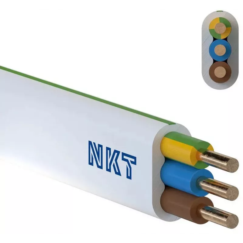 NKT instal PLUS YDYp 3x2,5 mm² maitinimo kabelis 100m baltas