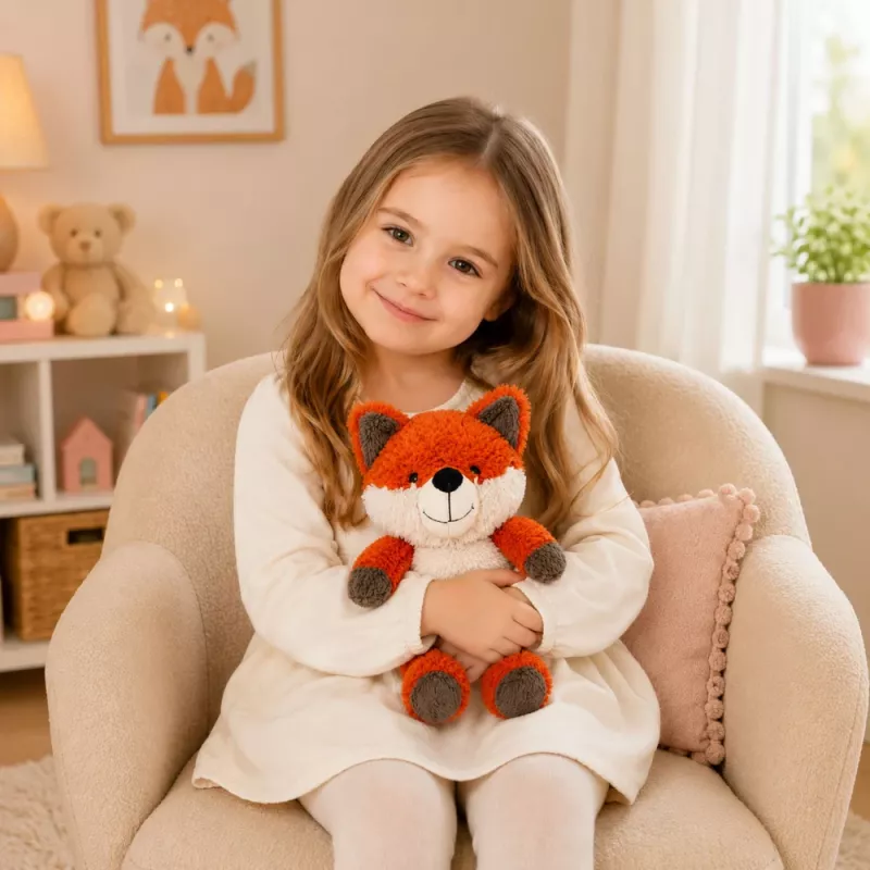 LEAN TOYS Plush Fox Plush Toy Soft Plush Toy 28 cm