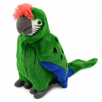 LEAN TOYS Plush Parrot Macaw Exotic Bird Mascot Cuddly Toy Green 24 cm