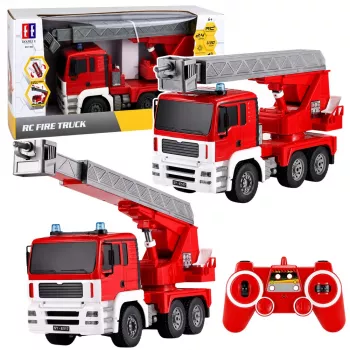 LEAN TOYS Fire Truck su 660° besisukančia strėle, nuotoliniu valdymu RC 1:20