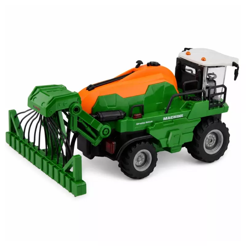 LEAN TOYS Žemės ūkio kombainas su purkštuvu, purškimo funkcija, šviesomis, garsais, 1:24