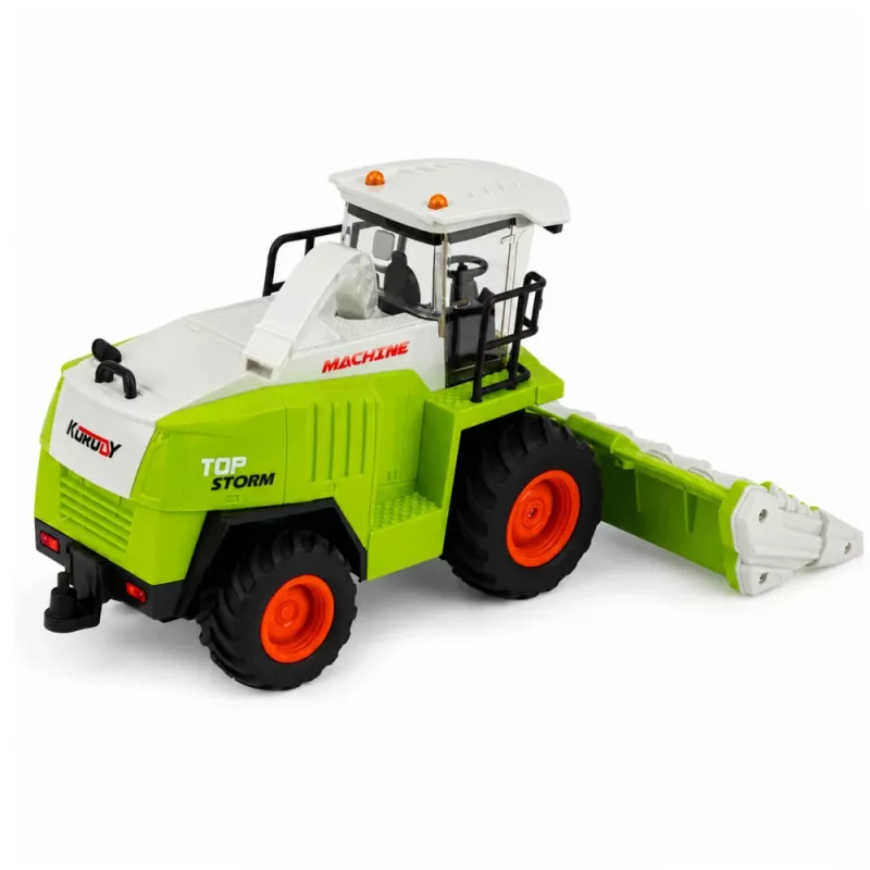 LEAN TOYS nuotolinio valdymo kukurūzų kombainas su šviesomis ir garsais 1:24