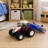 LEAN TOYS nuotoliniu valdymu traktorius su volu RC šviesomis raudonas 1:24