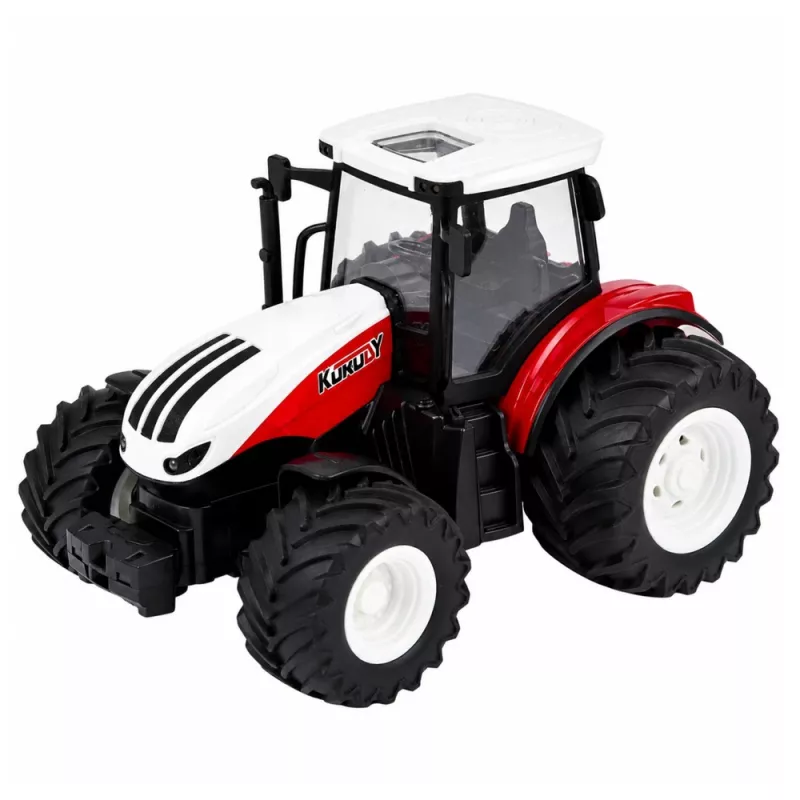 LEAN TOYS nuotoliniu valdymu ūkio traktorius su savivarčio priekaba, šviesomis, garsu 1:24