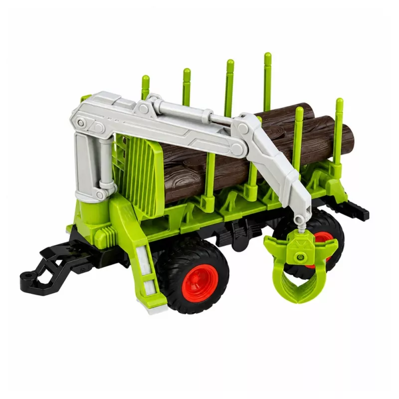 LEAN TOYS RC nuotoliniu valdymu traktorius su miško priekaba ir medienos griebtuvu 1:24