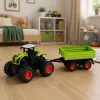 LEAN TOYS Aukštas žemės ūkio traktorius su savivarčio priekaba, nuotoliniu valdymu, RC 1:16