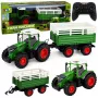 LEAN TOYS Nuotoliniu Valdymu Žemės ūkio Traktorius su Savivarčiu Priekaba ir Šviesomis 1:24