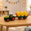 LEAN TOYS nuotolinio valdymo ūkio traktorius su šieno rulių priekaba ir žibintais 1:24