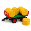 LEAN TOYS nuotolinio valdymo ūkio traktorius su šieno rulių priekaba ir žibintais 1:24