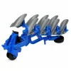LEAN TOYS Žemės ūkio traktorius su dviejų vagų plūgu, guminiais ratais, žalias, 1:24