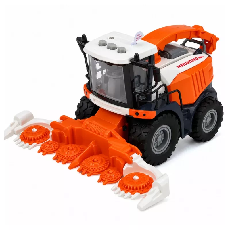 LEAN TOYS Žemės ūkio kombainas su pjaunamąja dalimi ir plūgu, ūkininkų figūrėlėmis, arkliu, šviesomis, garsais, 4 vnt.