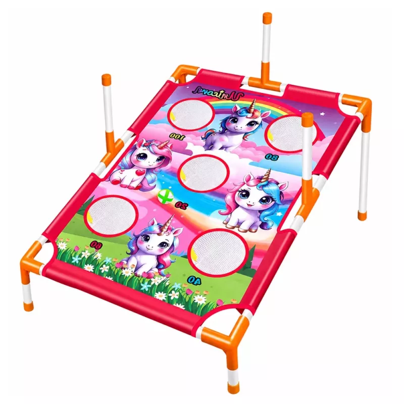 LEAN TOYS 4-in-1 Unicorn Target Toss Game with Rings and Discs