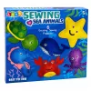 LEAN TOYS Kūrybinis rinkinys „Siūk ir kimšk“ jūros gyvūnų veltinio žaislai, 6 vnt.