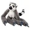 LEAN TOYS Plush Lemur Mascot Cuddly Toy with Velcro Paws for Hanging, 50 cm, Grey/White/Black