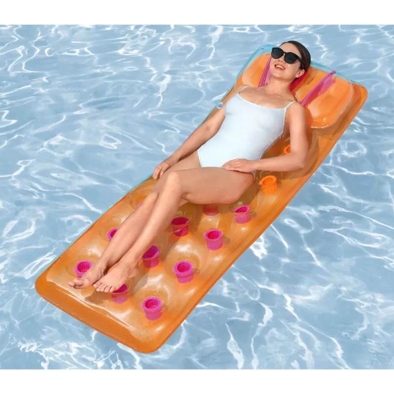 Bestway 43015 Pripučiamas oro čiužinys baseinui, oranžinis, 183x69x15 cm