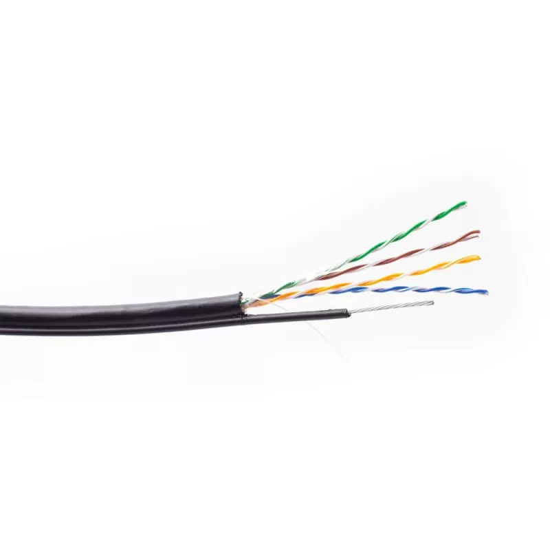 GETFORT Cat.5e U/UTP Outdoor Cable with Messenger Wire 305m Black