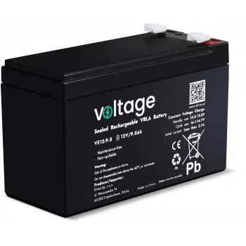 VOLTAGE AGM baterija 12V 9Ah VE12-9.0 (6-9 metų tarnavimo laikas)
