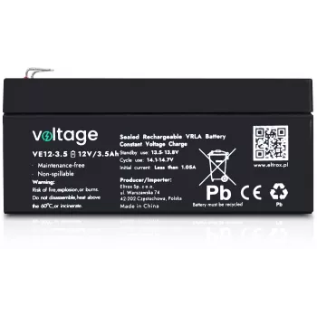 VOLTAGE AGM akumuliatorius 12V 3.5Ah VE12-3.5 (6-9 metų tarnavimo laikas)