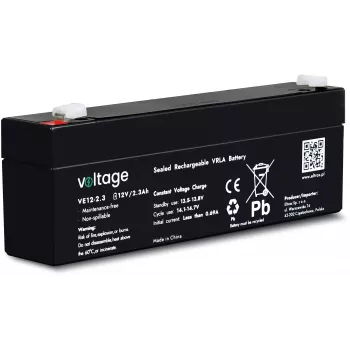 VOLTAGE AGM akumuliatorius 12V 2.3Ah VE12-2.3 (6-9 metų tarnavimo laikas)