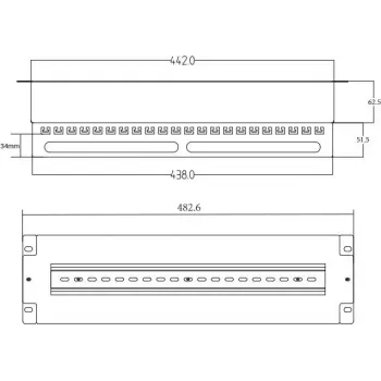 Getfort 3U 22x Schuko maitinimo skirstytuvas 230V 16A 2m kabelis juodas