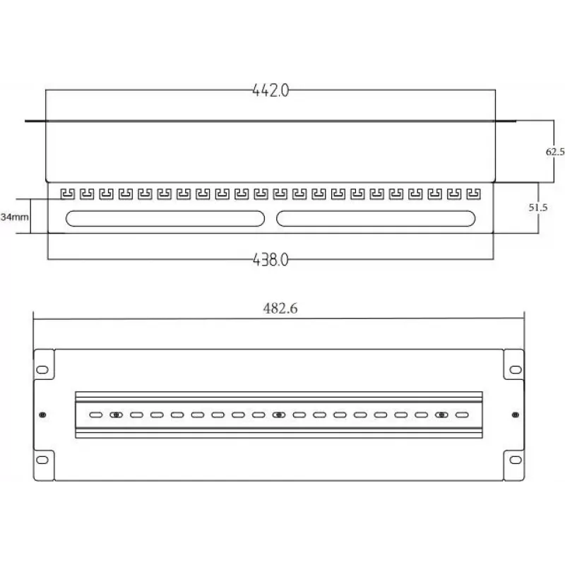 Getfort 3U 22x Schuko maitinimo skirstytuvas 230V 16A 2m kabelis juodas