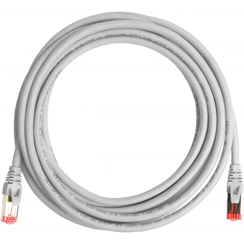 GETFORT CAT.6A S/FTP LSOH Patch Cable 10m Pilka
