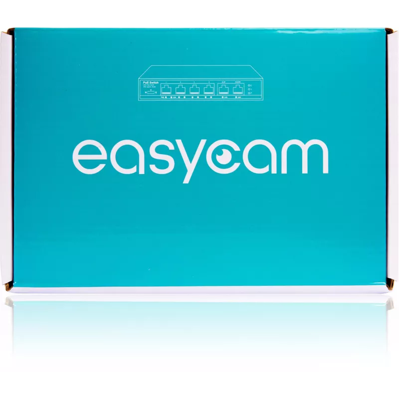EasyCam EC-POE-SW42 6-Port PoE Switch (4 PoE + 2 Uplink) 60W