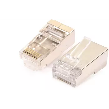 GETFORT RJ45 Cat.6 ekranuota jungtis 8P8C su laidų kreiptuvu (100 vnt.)
