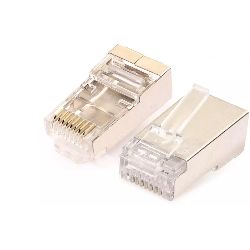 GETFORT RJ45 Cat.6 ekranuota jungtis 8P8C su laidų kreiptuvu (100 vnt.)