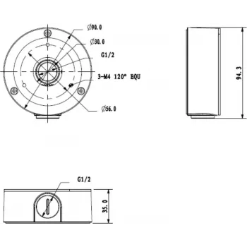 MITON MT-P134 Hermetinė jungiamoji dėžutė IP55 100x100x50mm Šviesiai pilka