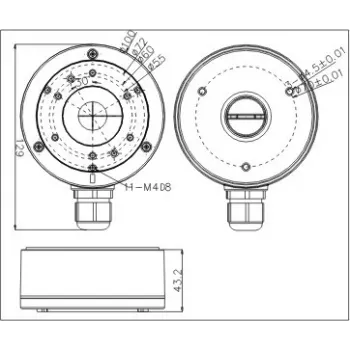 MITON MT-P1280-B Elektros dėžė, pilka, ABS, IP65, 120x80x70mm
