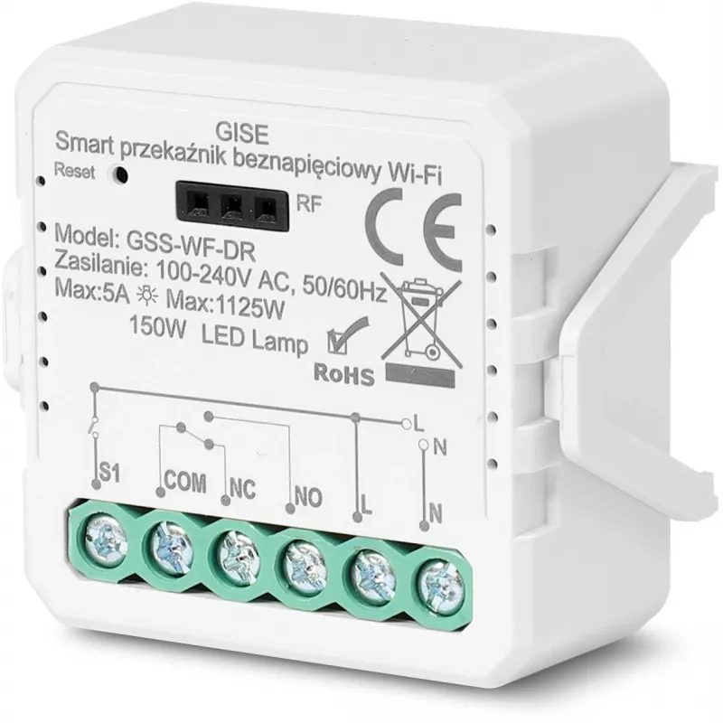 GISE Smart Single Potential-Free Relay Module WiFi Tuya GSS-WF-DR