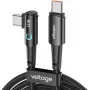 Voltage PowerAngle USB-C į USB-C laidas 100W PD 100cm juodas