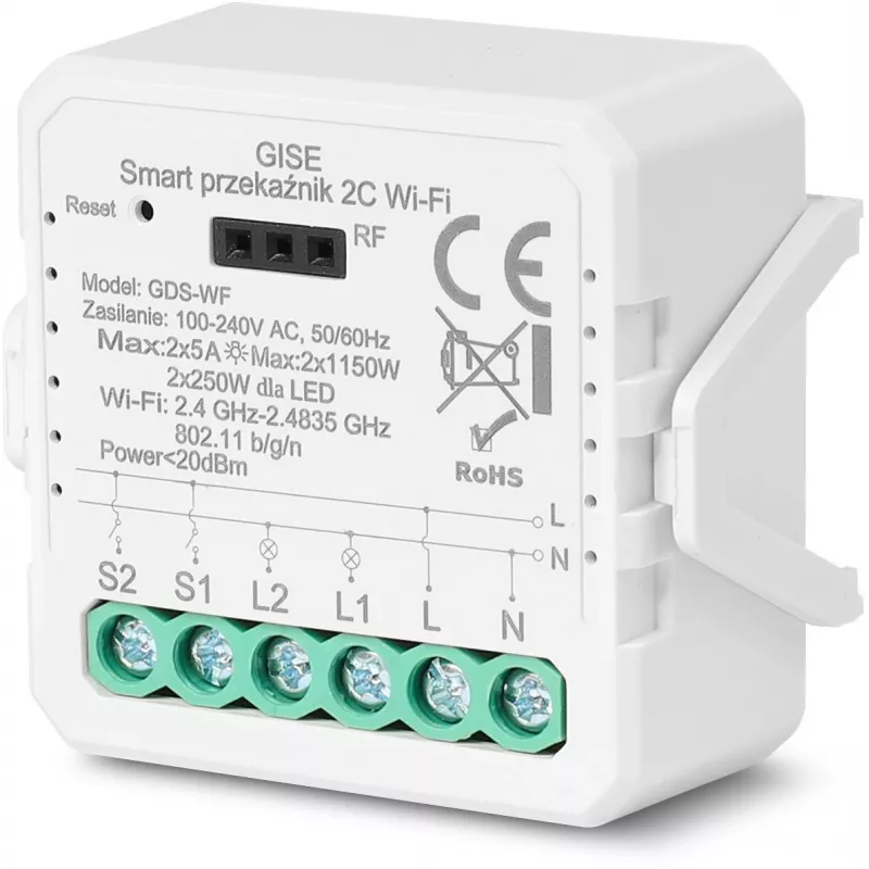 GISE Smart Dual Relay WiFi Module Tuya GDS-WF