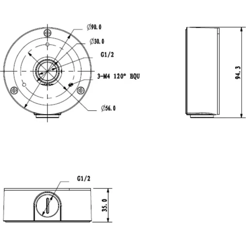 MITON MT-P134-B Paviršinio montavimo korpusas IP65 Pilka ABS