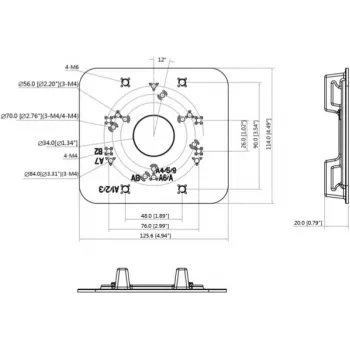 MITON MT-P152 VESA adapterio plokštė - juoda, plieninė, 40 kg talpa