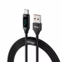 USB-A į USB-C laidas Voltage PowerDisplay 66W 100cm Juodas