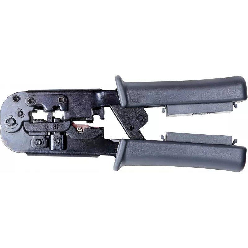 Getfort Network Cable Crimper 8P8C/RJ-45, 6P6C/RJ-12, 6P4C/RJ-11 su integruotu testeriu