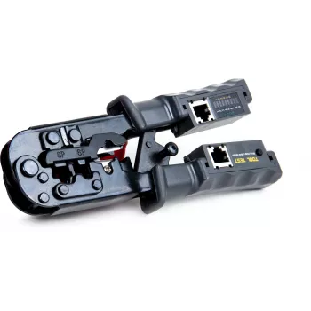 Getfort Network Cable Crimper 8P8C/RJ-45, 6P6C/RJ-12, 6P4C/RJ-11 su integruotu testeriu