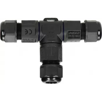 ORNO OR-AE-13602 T-Junction Cable Connector IP68, 3x4mm², 450V/25A, Black
