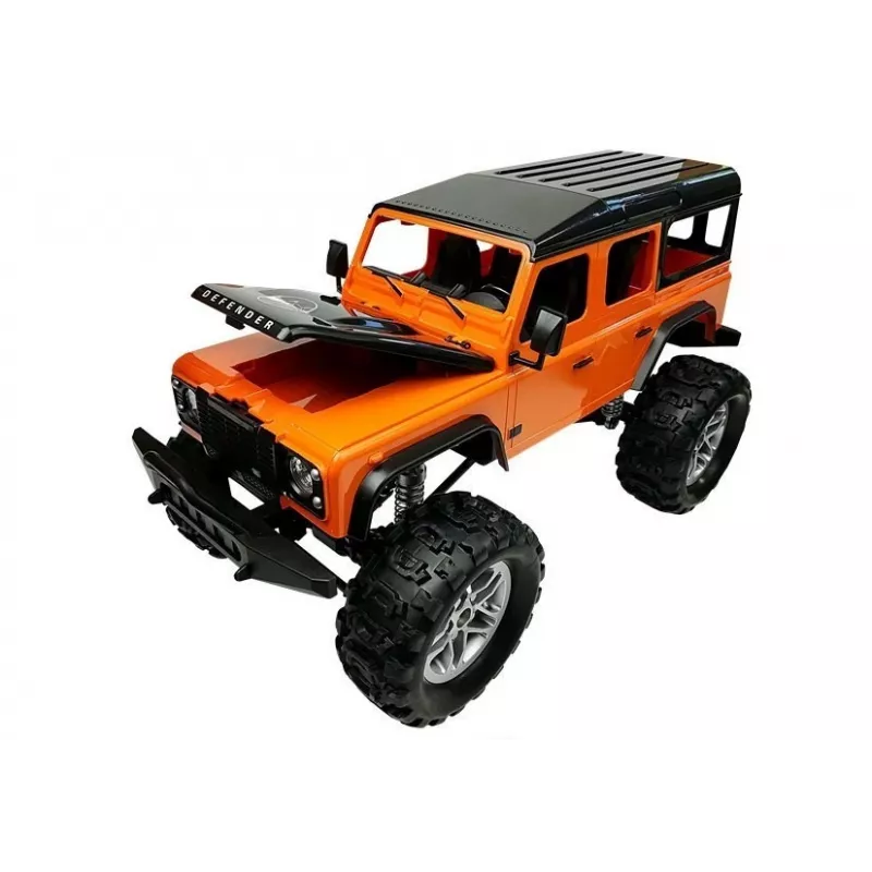 Double E nuotoliniu valdymu automobilis Land Rover Defender R/C oranžinis 1:14