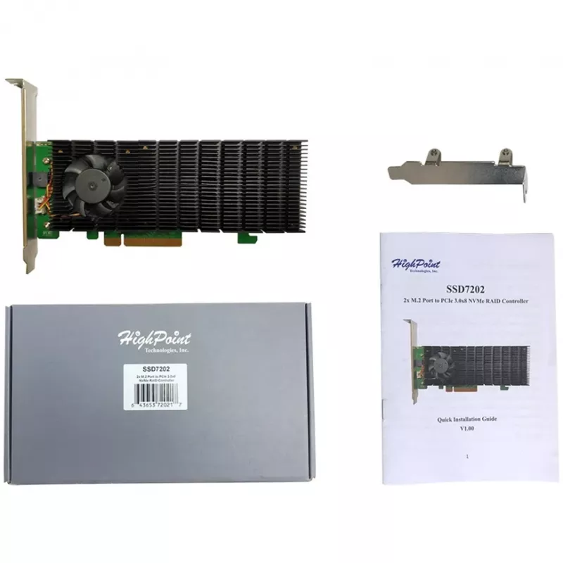 HIGHPOINT 3rd-Gen NVMe SSD7202 1TB M.2 NVMe PCIe Gen3 x4 vidinis SSD
