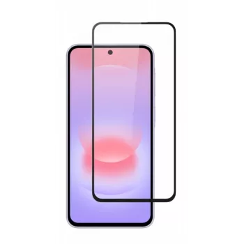 SCREENOR Apsauginis stiklas Samsung Galaxy A27, pilnas dengimas, 9H kietumas, 0,33 mm, skaidrus su juodu rėmeliu