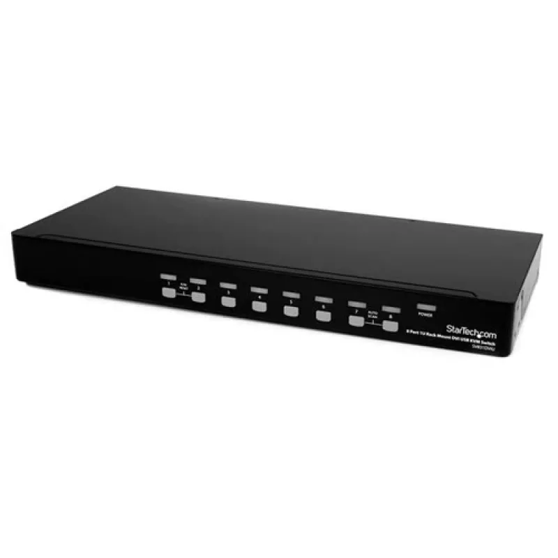 StarTech.com 8 Port 1U DVI USB KVM Switch - 8-Way DVI-I / USB-B Switch for Rack Mounting