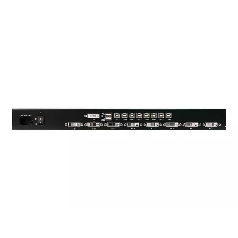 StarTech.com 8 Port 1U DVI USB KVM Switch - 8-Way DVI-I / USB-B Switch for Rack Mounting