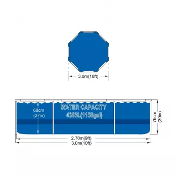 Avenli Round Frame Pool 305x76 cm Set su filtro siurbliu