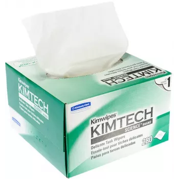 KIMBERLY-CLARK KIMTECH SCIENCE Delicate Task Wipers, 280 servetėlių dėžutėje, baltos, 1 sluoksnio, mažai pūkelių, pop-up dėžutė