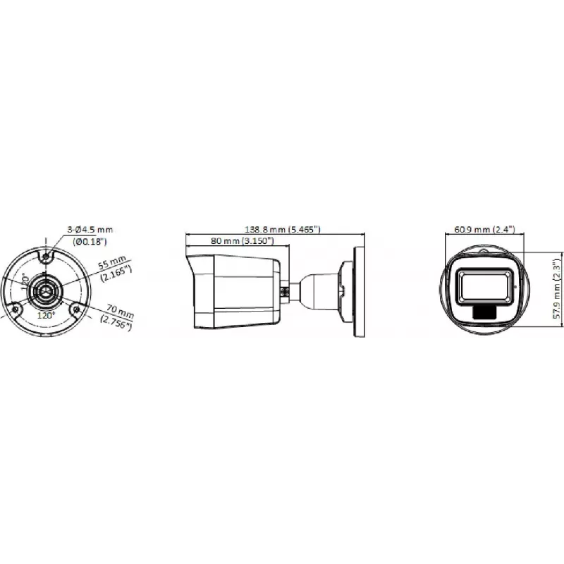 Hikvision DS-2CE16D0T-LPFS(2.8mm) 2MP IR Mini Bullet Camera, 4-in-1 Video Output, IP67