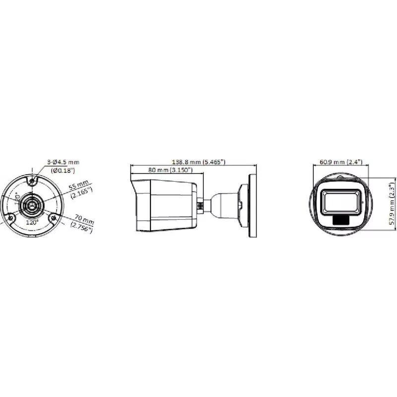 Hikvision DS-2CE16K0T-LPFS 3K 4-in-1 Bullet Camera su 2.8mm objektyvu ir balta šviesa