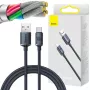 Baseus Crystal Shine USB-A į USB-C laidas 1,2m 100W 6A QC 3.0 Pintas nailonas Juodas